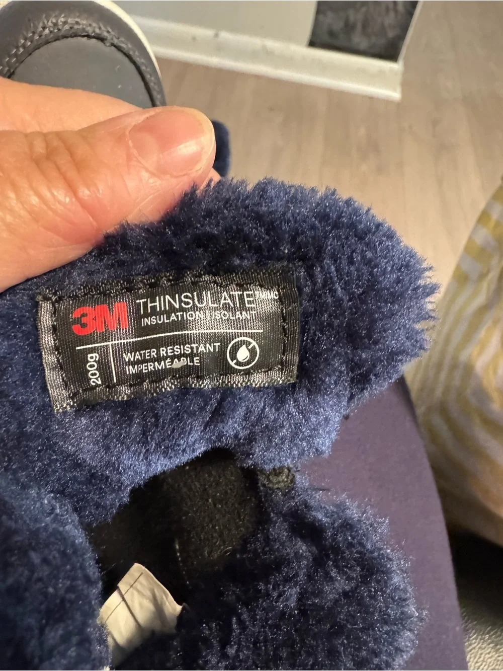 3M Thinsulate Navy Kids Winter Boots with Orange Accents
